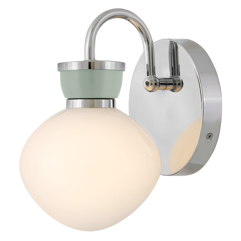 Hinkley Lark Lucy 1-Light Bath Sconce | Classic Chrome Steel and Cased Opal Glass | Bathroom Vanity & Powder Room | 7.75 x 6 x 9.5 in | Model 85590CM-SF
