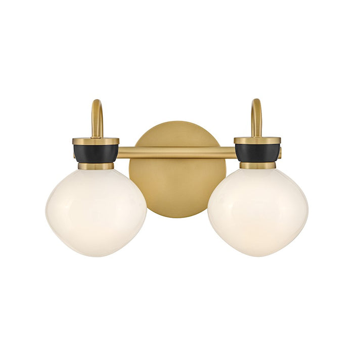 Lark Lucy 2 Light 8" Vanity, Lacquered Brass/Cased Opal /Black - 85592LCB-BK