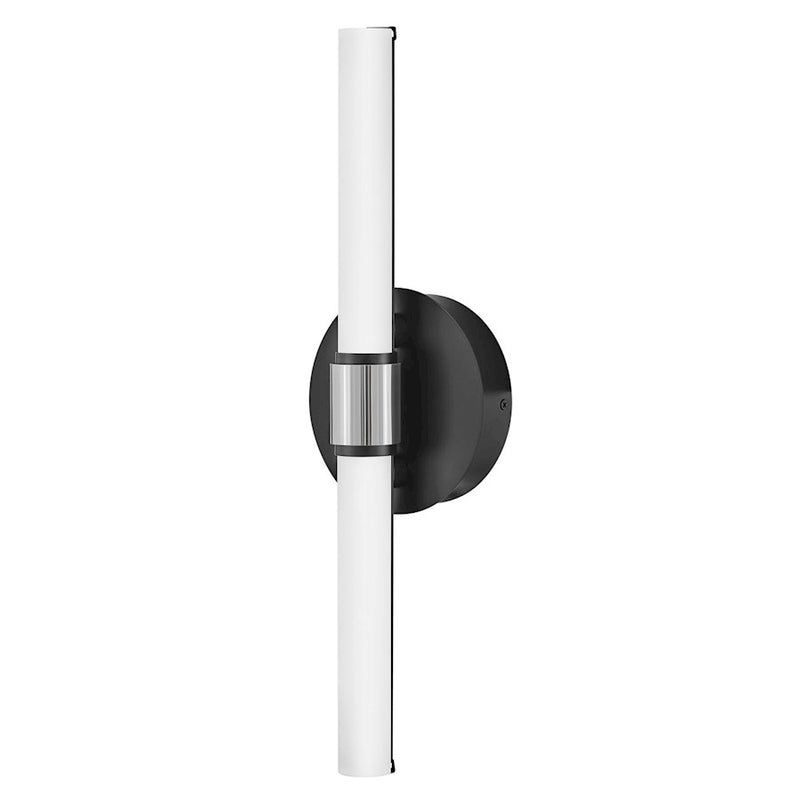 Lark Kai 16in 1-Light LED Bath Vanity | Modern Black Steel and Etched Opal Glass | Bathroom Vanity Light | 3 x 16 x 4 in | Model 85600BK-CM