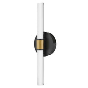 Lark Kai Medium LED Bath Vanity, Black/Etched Opal/ Brass - 85600BK-LCB