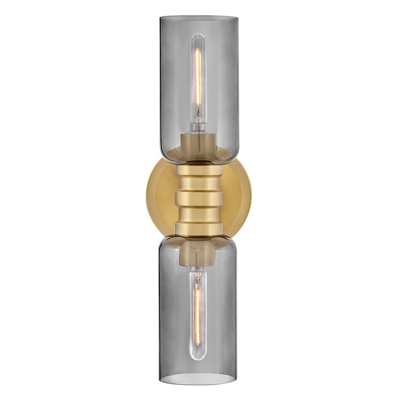 Lark Naomi 2 Light 6" Sconce, Lacquered Brass/Smoked
