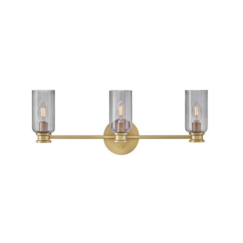 Lark Naomi 3 Light 6" Vanity, Lacquered Brass/Smoked - 85613LCB-SM