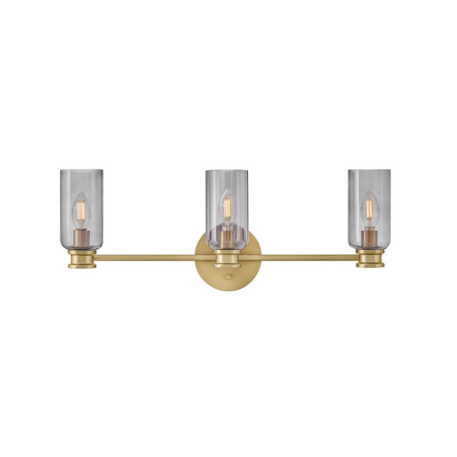 Lark Naomi 3 Light 6" Vanity, Lacquered Brass/Smoked - 85613LCB-SM