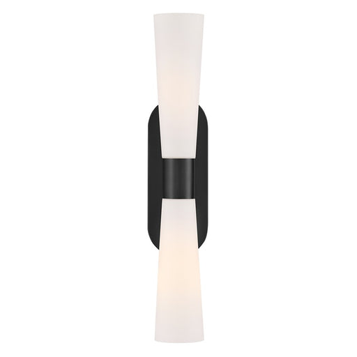 Lark Beau 2 Light 24" Sconce, Black/Etched Opal - 85632BK