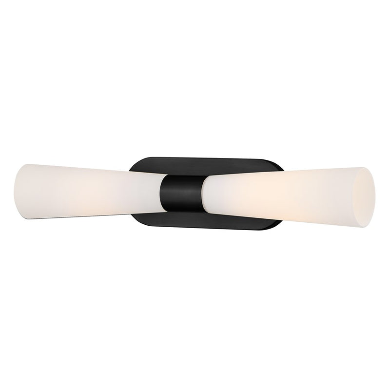 Lark Beau 2 Light 24" Sconce, Black/Etched Opal