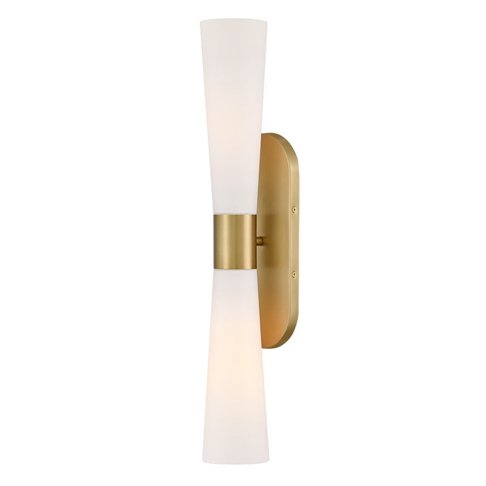 Lark Beau 2 Light 24" Sconce, Lacquered Brass/Etched Opal