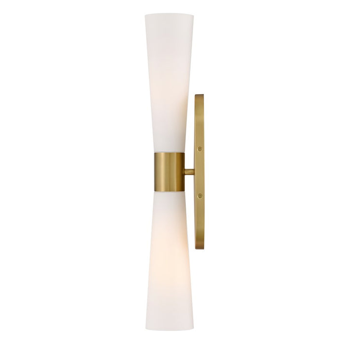 Lark Beau 2 Light 24" Sconce, Lacquered Brass/Etched Opal