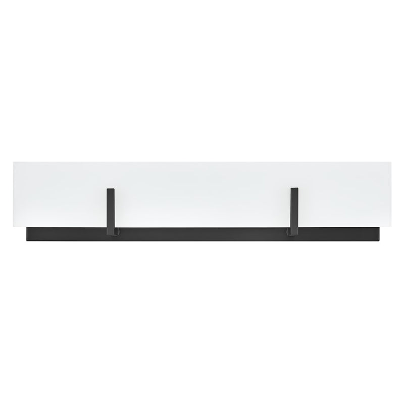 Lark Roman 25in 4-Light Vanity Light | Modern Black Steel and Etched White Glass | Bathroom Vanity | 4 x 25 x 5 in | Model 85644BK