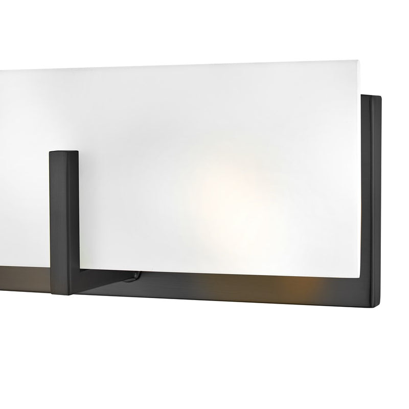 Lark Roman 25in 4-Light Vanity Light | Modern Black Steel and Etched White Glass | Bathroom Vanity | 4 x 25 x 5 in | Model 85644BK