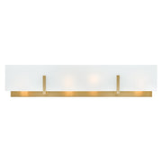 Lark Roman 4 Light Medium Vanity, Lacquered Brass/Etched White - 85644LCB