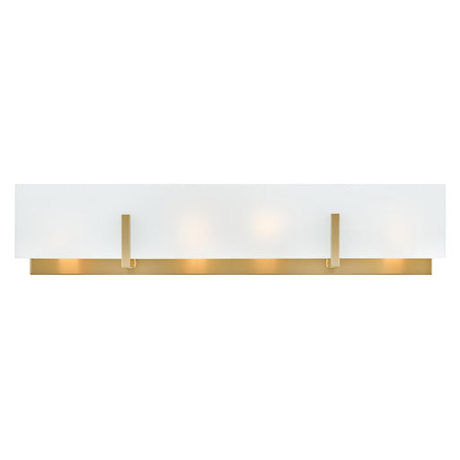 Lark Roman 4 Light Medium Vanity, Lacquered Brass/Etched White