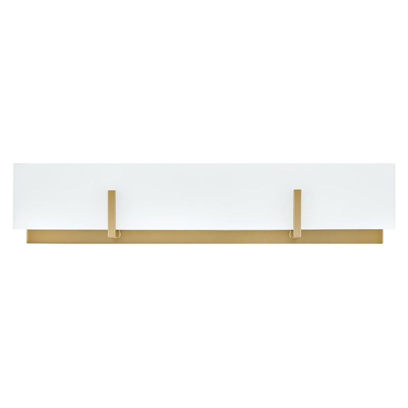 Lark Roman 25in 4-Light Vanity Light | Modern Lacquered Brass Steel and Etched White Glass | Bathroom Vanity | 4 x 25 x 5 in | Model 85644LCB