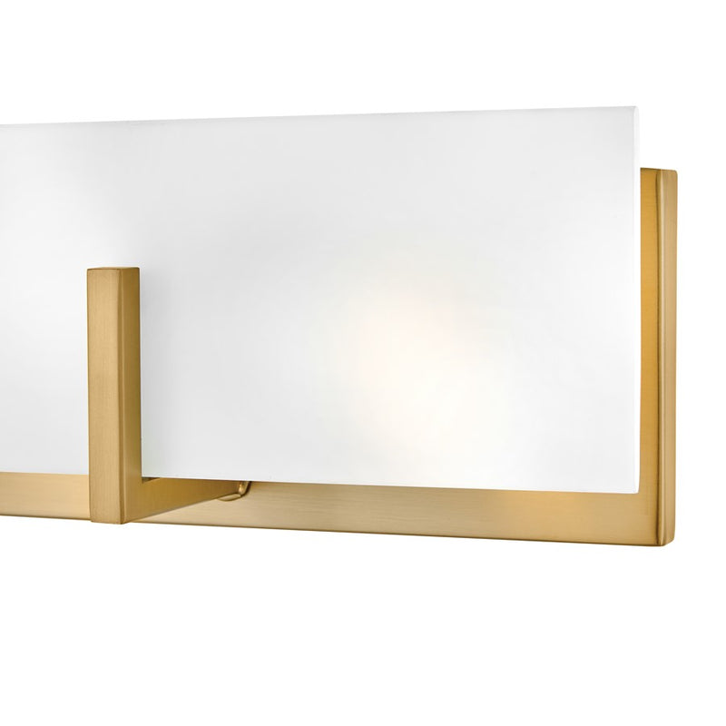 Lark Roman 25in 4-Light Vanity Light | Modern Lacquered Brass Steel and Etched White Glass | Bathroom Vanity | 4 x 25 x 5 in | Model 85644LCB