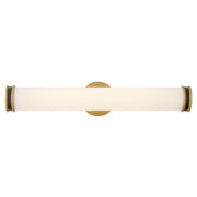 Hinkley Ames 24in 2-Light Bath Vanity Light | Classic Lacquered Brass Steel and Etched Opal Glass | Bathroom Vanity Light | 4 x 4 x 24 | Model 85652LCB-BK