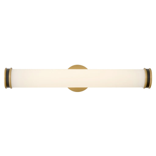 Hinkley Ames 24in 2-Light Bath Vanity Light | Classic Lacquered Brass Steel and Etched Opal Glass | Bathroom Vanity Light | 4 x 4 x 24 | Model 85652LCB-BK