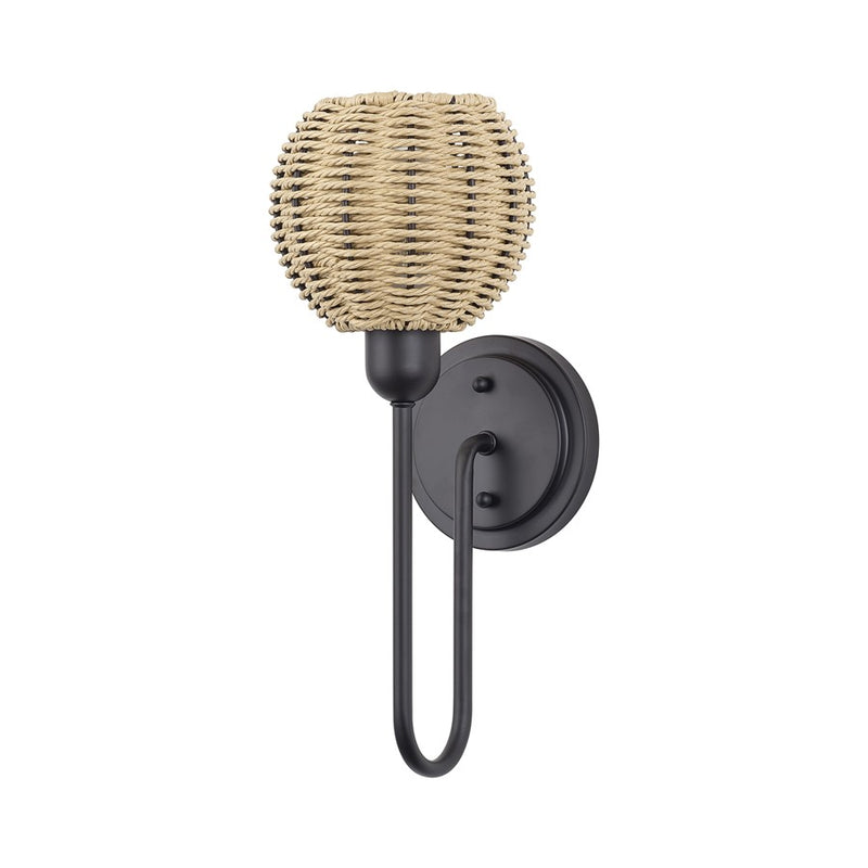 Livex Summervine 1Lt Single Sconce, Bronze/Hand-Woven French Beige