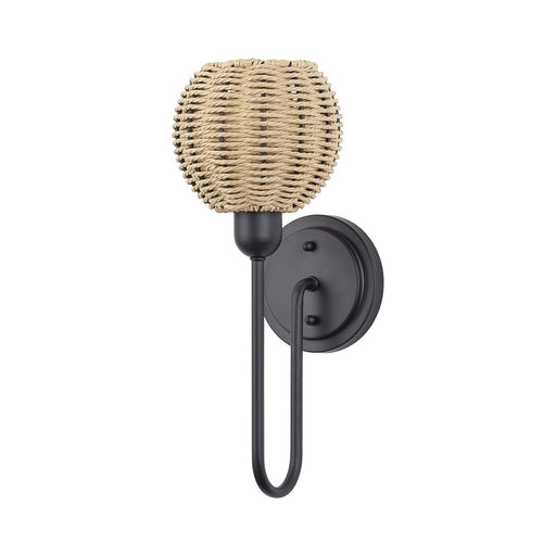 Livex Summervine 1Lt Single Sconce, Bronze/Hand-Woven French Beige