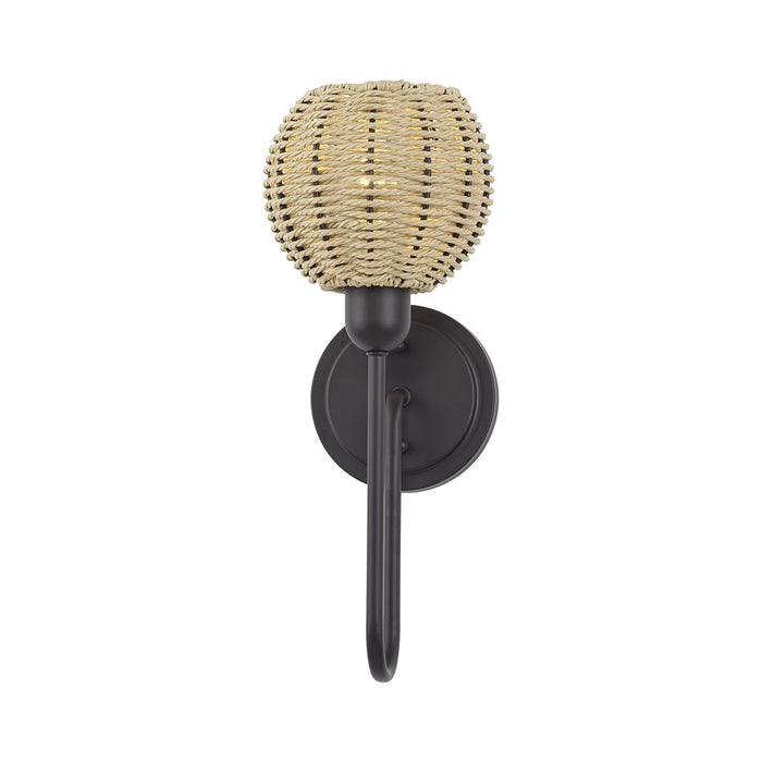 Livex Summervine 1Lt Single Sconce, Bronze/Hand-Woven French Beige