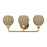 Livex Summervine 3Lt Vanity Sconce, Gold/Hand-Woven French Beige