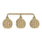 Livex Summervine 3Lt Vanity Sconce, Gold/Hand-Woven French Beige