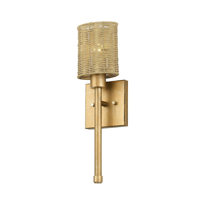 Livex Weavington 1Lt Single ADA Sconce, Gold/Rustic Walnut