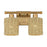 Livex Weavington 2Lt Vanity Sconce, Gold/Hand-Woven Rustic Walnut