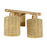 Livex Weavington 2Lt Vanity Sconce, Gold/Hand-Woven Rustic Walnut