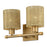 Livex Weavington 2Lt Vanity Sconce, Gold/Hand-Woven Rustic Walnut