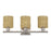 Livex Weavington 3Lt Vanity Sconce, Nickel/Hand-Woven Rustic Walnut