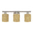 Livex Weavington 3Lt Vanity Sconce, Nickel/Hand-Woven Rustic Walnut