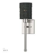Livex Weavington 1Lt Single ADA Sconce, Nickel/Charred Gray - 13716-91