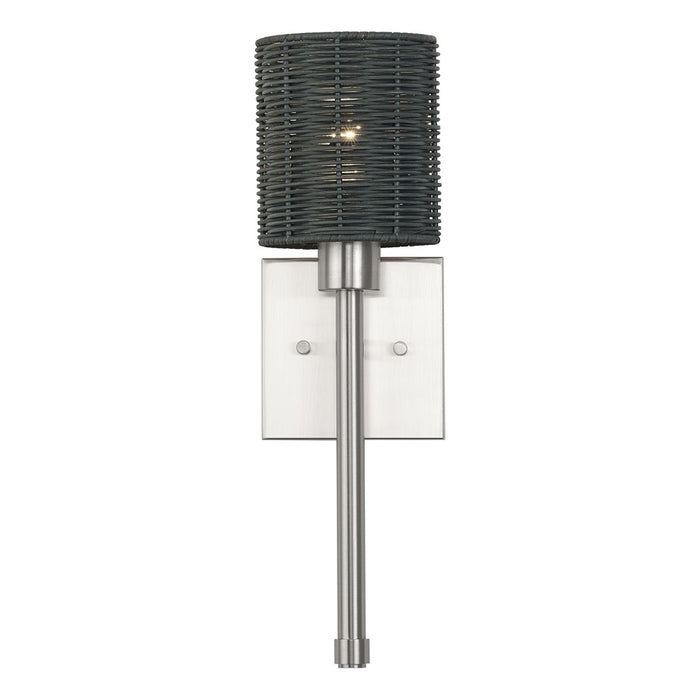 Livex Weavington 1Lt Single ADA Sconce, Nickel/Charred Gray