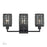 Livex Twinewell 3Lt Vanity Sconce, Black/Black On Top of Clear Glass - 14043-04