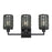 Livex Twinewell 3Lt Vanity Sconce, Black/Black On Top of Clear Glass