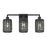 Livex Twinewell 3Lt Vanity Sconce, Black/Black On Top of Clear Glass