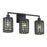 Livex Twinewell 3Lt Vanity Sconce, Black/Black On Top of Clear Glass