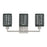 Livex Twinewell 3Lt Vanity Sconce, Nickel/Black On Top of Clear Glass