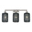 Livex Twinewell 3Lt Vanity Sconce, Nickel/Black On Top of Clear Glass