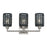 Livex Twinewell 3Lt Vanity Sconce, Nickel/Black On Top of Clear Glass