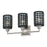 Livex Twinewell 3Lt Vanity Sconce, Nickel/Black On Top of Clear Glass
