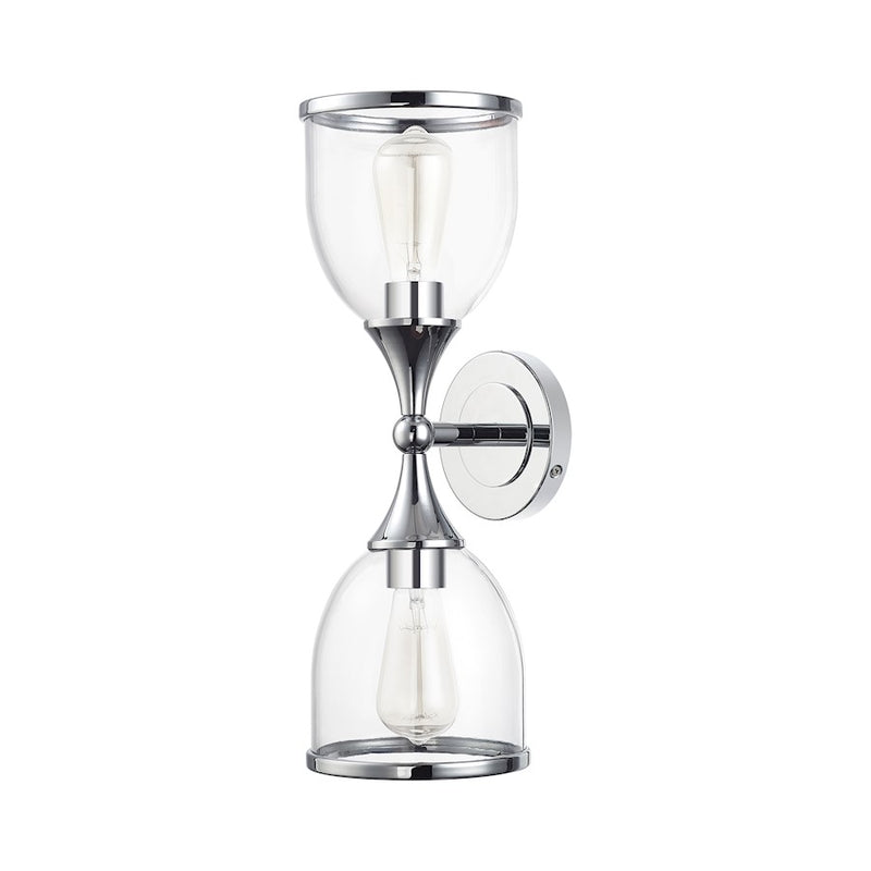 Livex Ashridge 2Lt Vanity Sconce, Polished Chrome/Clear