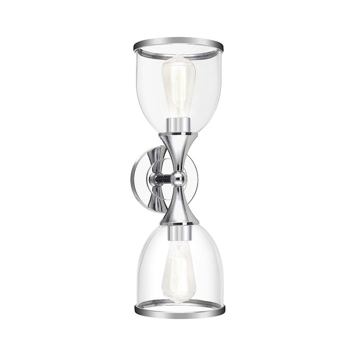 Livex Ashridge 2Lt Vanity Sconce, Polished Chrome/Clear