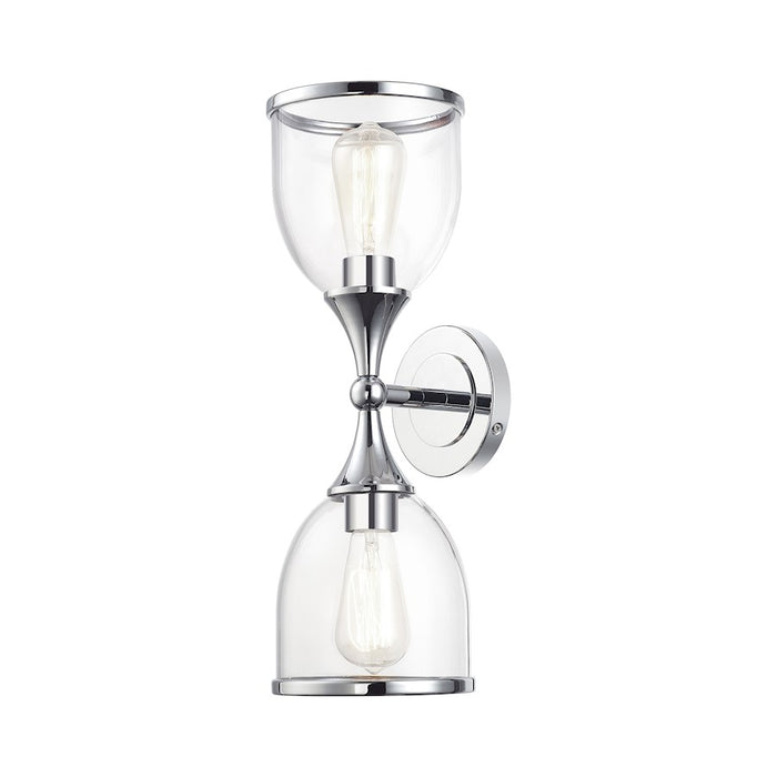 Livex Ashridge 2Lt Vanity Sconce, Polished Chrome/Clear