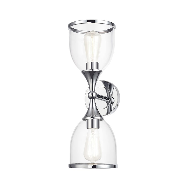 Livex Ashridge 2Lt Vanity Sconce, Polished Chrome/Clear