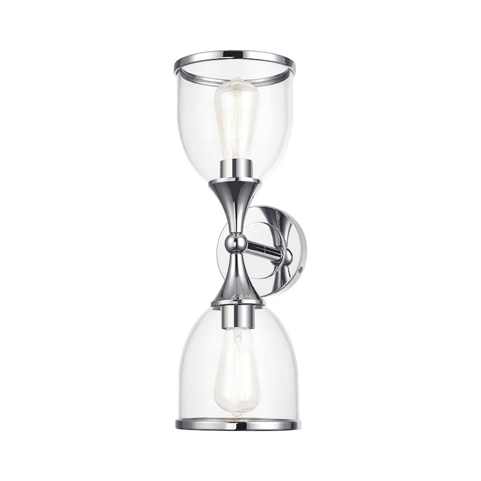 Livex Ashridge 2Lt Vanity Sconce, Polished Chrome/Clear