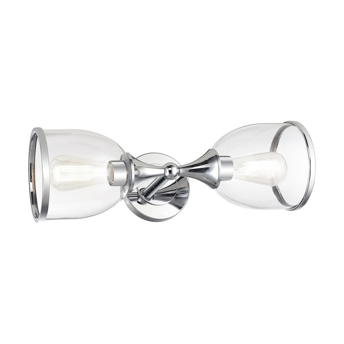 Livex Ashridge 2Lt Vanity Sconce, Polished Chrome/Clear
