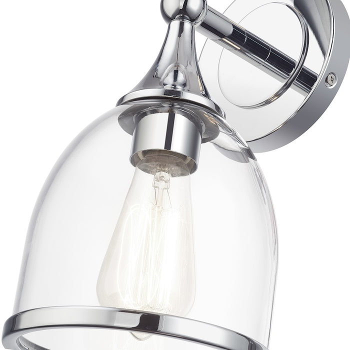 Livex Ashridge 2Lt Vanity Sconce, Polished Chrome/Clear