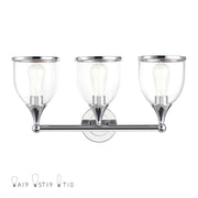 Livex Ashridge 3Lt Vanity Sconce, Polished Chrome/Clear - 14133-05