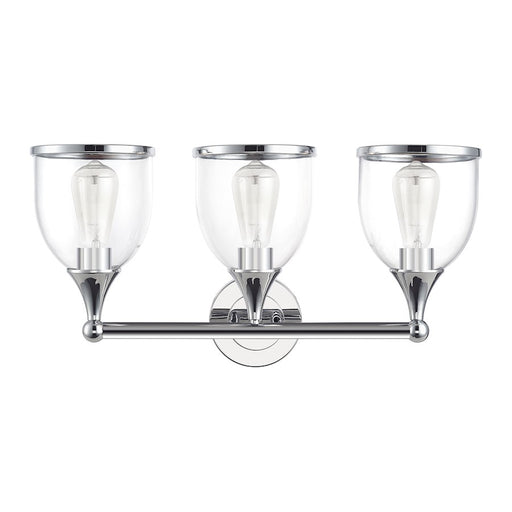 Livex Ashridge 3Lt Vanity Sconce, Polished Chrome/Clear