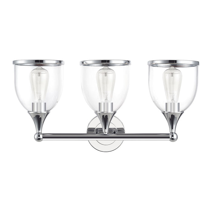Livex Ashridge 3Lt Vanity Sconce, Polished Chrome/Clear